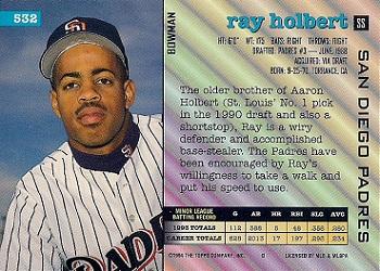 1994 Bowman #532 Ray Holbert Back