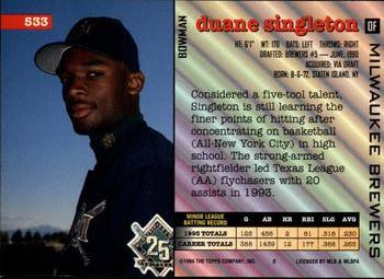 1994 Bowman #533 Duane Singleton Back