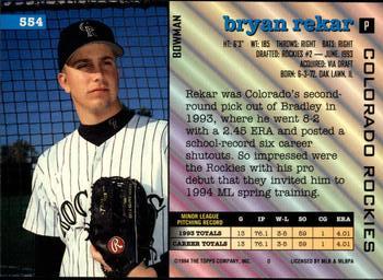 1994 Bowman #554 Bryan Rekar Back