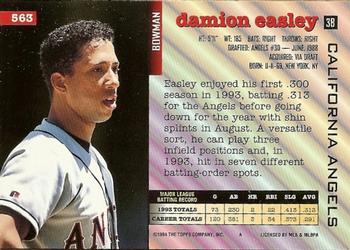 1994 Bowman #563 Damion Easley Back