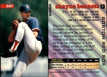 1994 Bowman #587 Shayne Bennett Back