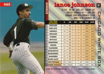1994 Bowman #623 Lance Johnson Back