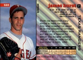 1994 Bowman #625 James Hurst Back