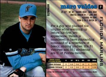 1994 Bowman #NNO Marc Valdes Back