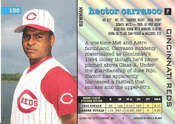 1994 Bowman #130 Hector Carrasco Back