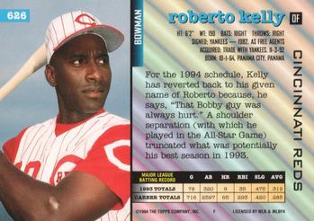 1994 Bowman #626 Roberto Kelly Back