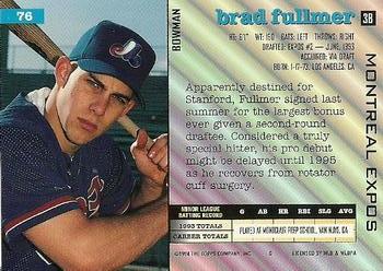 1994 Bowman #76 Brad Fullmer Back