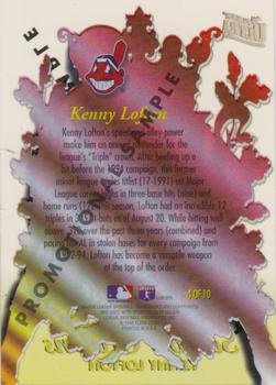 1996 Ultra - Promotional Samples #4 Kenny Lofton Back