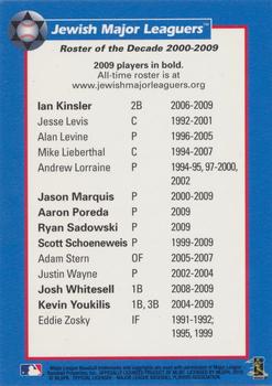 2010 Jewish Major Leaguers #NNO Roster of the Decade 2000-2009 Back