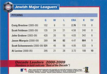 2010 Jewish Major Leaguers #NNO Decade Leaders 2000-2009 Back