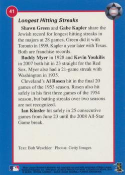 2010 Jewish Major Leaguers #41 Shawn Green / Gabe Kapler Back