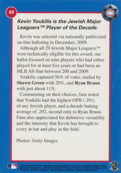 2010 Jewish Major Leaguers #49 Kevin Youkilis Back