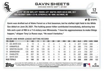 2022 Topps - All-Star Game Stamped #12 Gavin Sheets  Back
