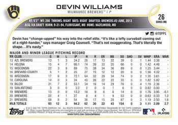 2022 Topps - All-Star Game Stamped #26 Devin Williams  Back