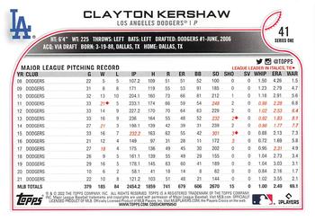 2022 Topps - All-Star Game Stamped #41 Clayton Kershaw  Back