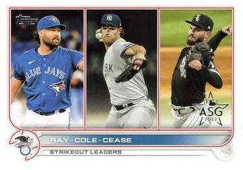 2022 Topps - All-Star Game Stamped #138 AL Strikeouts Leaders (Robbie Ray / Gerrit Cole / Dylan Cease)  Front