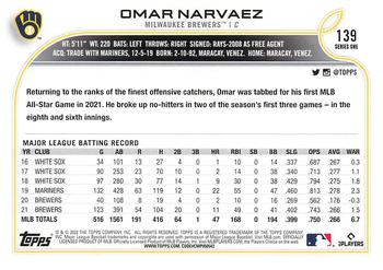 2022 Topps - All-Star Game Stamped #139 Omar Narvaez  Back
