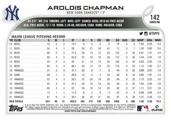 2022 Topps - All-Star Game Stamped #142 Aroldis Chapman  Back