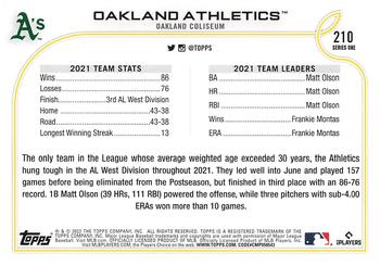 2022 Topps - All-Star Game Stamped #210 Oakland Athletics Back