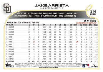 2022 Topps - All-Star Game Stamped #214 Jake Arrieta  Back