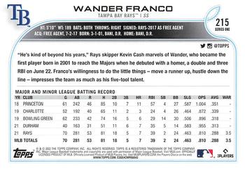 2022 Topps - All-Star Game Stamped #215 Wander Franco  Back