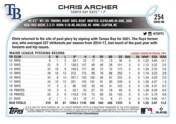 2022 Topps - All-Star Game Stamped #254 Chris Archer  Back