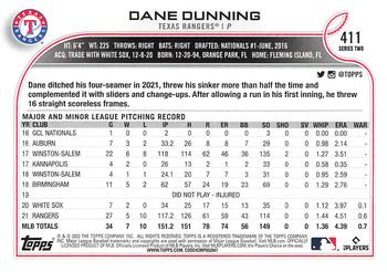 2022 Topps - All-Star Game Stamped #411 Dane Dunning Back