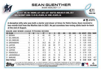 2022 Topps - All-Star Game Stamped #471 Sean Guenther Back