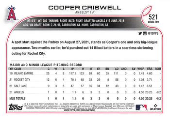 2022 Topps - All-Star Game Stamped #521 Cooper Criswell Back