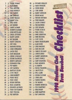 1998 Stadium Club - Checklists II (Evens) #1 Even Checklist 1: 2-312 (Even Only) Front