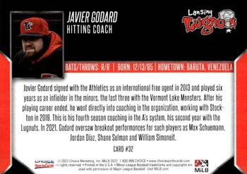 2022 Choice Lansing Lugnuts #32 Javier Godard Back