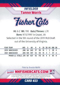 2022 Choice New Hampshire Fisher Cats #23 Tanner Morris Back