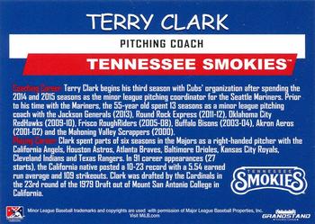 2018 Grandstand Tennessee Smokies #NNO Terry Clark Back