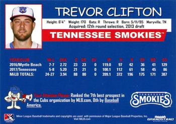 2018 Grandstand Tennessee Smokies #NNO Trevor Clifton Back