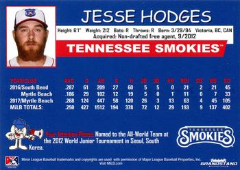 2018 Grandstand Tennessee Smokies #NNO Jesse Hodges Back