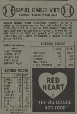 1954 Red Heart Dog Food #NNO Sammy White Back