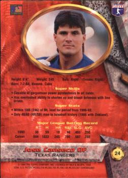 1994 Bowman's Best #24 Jose Canseco Back