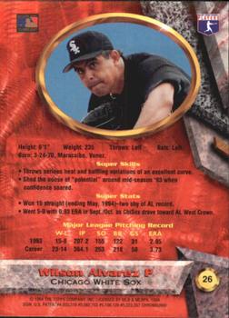 1994 Bowman's Best #26 Wilson Alvarez Back