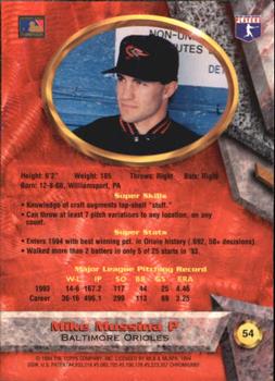 1994 Bowman's Best #54 Mike Mussina Back
