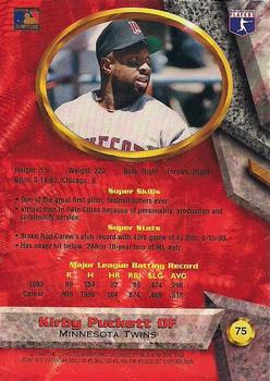 1994 Bowman's Best #75 Kirby Puckett Back