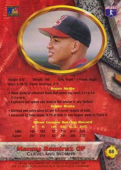 1994 Bowman's Best #88 Manny Ramirez Back
