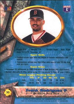 1994 Bowman's Best #30 Frank Rodriguez Back