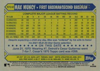 2022 Topps - 1987 Topps Baseball 35th Anniversary Chrome Silver Pack Autographs (Series Two) #T87C2-63 Max Muncy Back