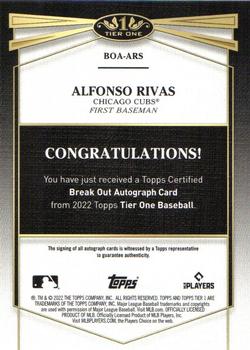 2022 Topps Tier One - Break Out Autographs #BOA-ARS Alfonso Rivas Back