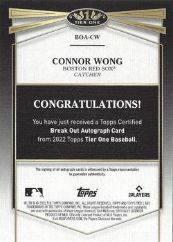 2022 Topps Tier One - Break Out Autographs #BOA-CW Connor Wong Back