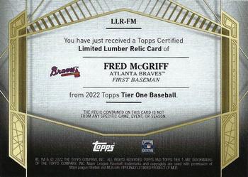 2022 Topps Tier One - Tier One Limited Lumber #LLR-FM Fred McGriff Back