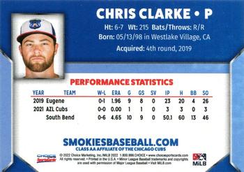 2022 Choice Tennessee Smokies #NNO Chris Clarke Back