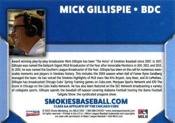 2022 Choice Tennessee Smokies #NNO Mick Gillispie Back