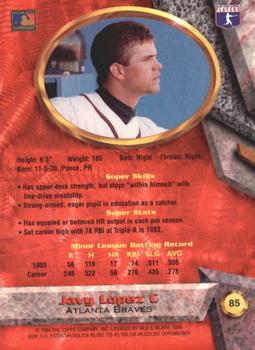 1994 Bowman's Best - Refractors #85 Javy Lopez Back