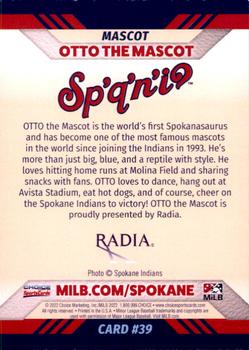 2022 Choice Spokane Indians #39 Otto the Mascot Back